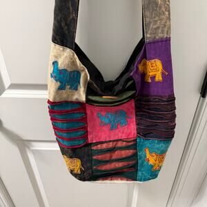 BOHO Hippie Patchwork Peace Sling Handbag Purse Crossbody Bag